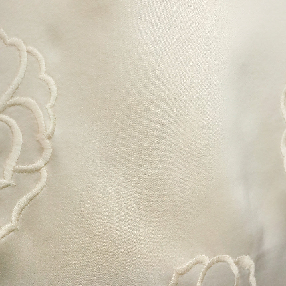 Chanel Cream Camellia Embroidered Silk Sleeveless Top