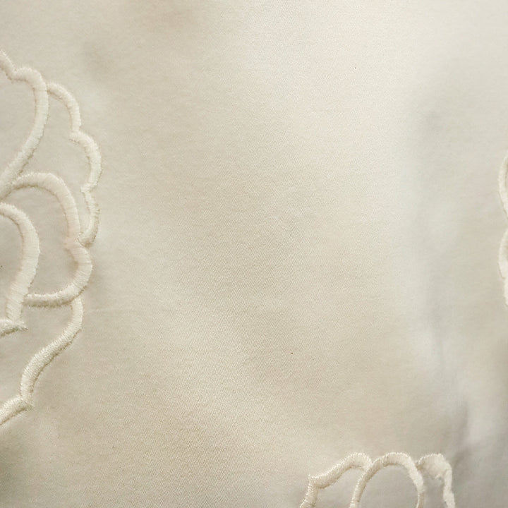 Chanel Cream Camellia Embroidered Silk Sleeveless Top