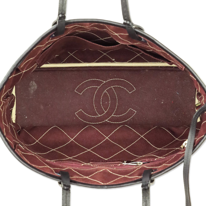 Chanel Cream Quilted Caviar Leather Fever Tote