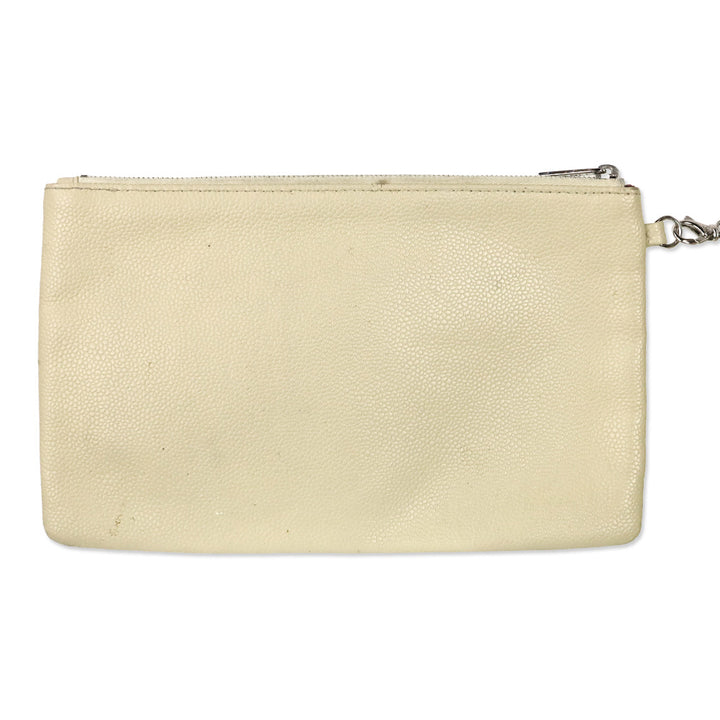 Chanel Cream Quilted Caviar Leather Fever Tote