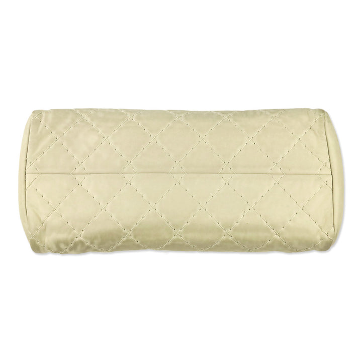 Chanel Cream Quilted Iridescent Leather Just Mademoiselle Small Bowling Bag