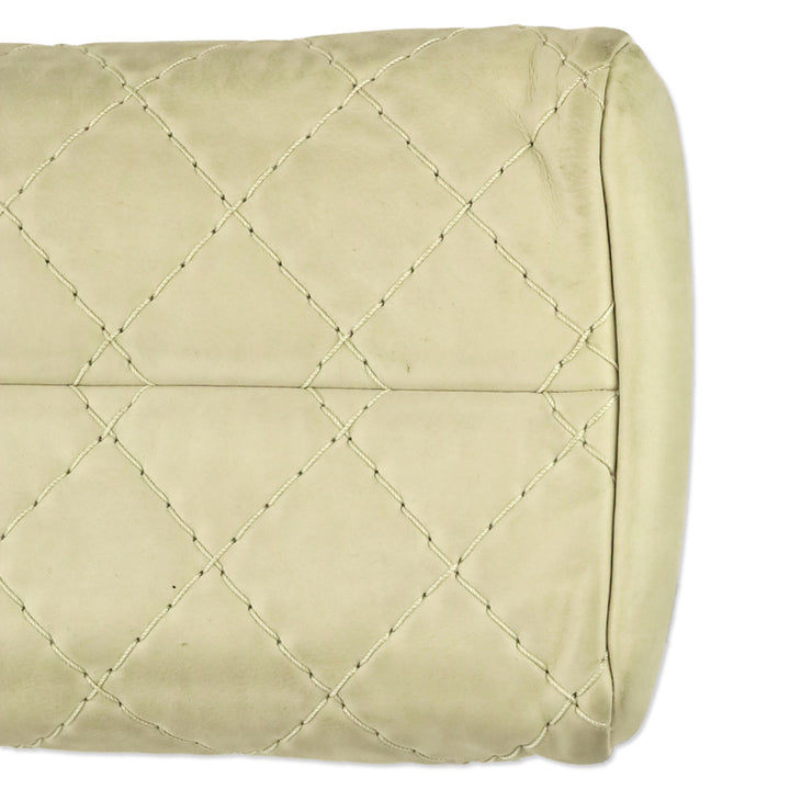 Chanel Cream Quilted Iridescent Leather Just Mademoiselle Small Bowling Bag