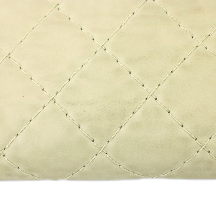 Chanel Cream Quilted Iridescent Leather Just Mademoiselle Small Bowling Bag