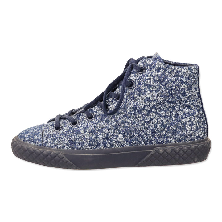 Chanel Dark Blue/Blue Printed Denim High-Top Sneaker