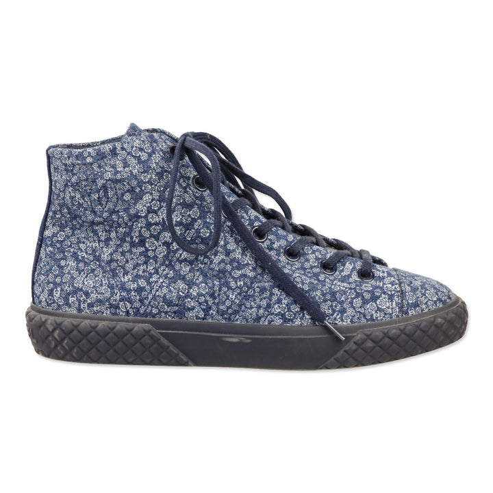 Chanel Dark Blue/Blue Printed Denim High-Top Sneaker