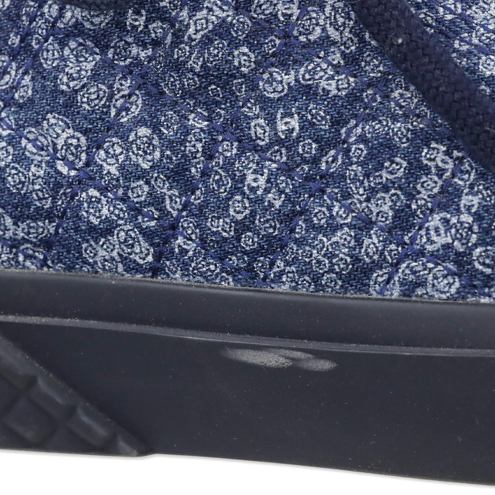 Chanel Dark Blue/Blue Printed Denim High-Top Sneaker