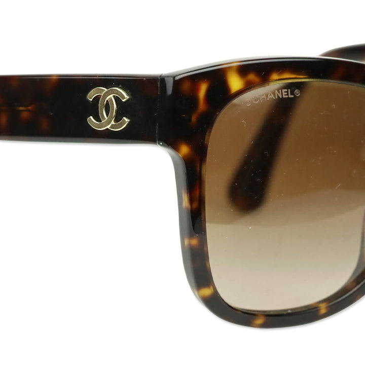 Chanel Dark Tortoise Brown Gradient Lens Square Sunglasses
