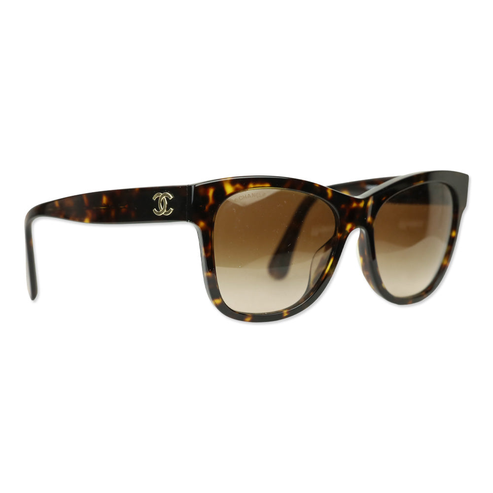 Chanel Dark Tortoise Brown Gradient Lens Square Sunglasses