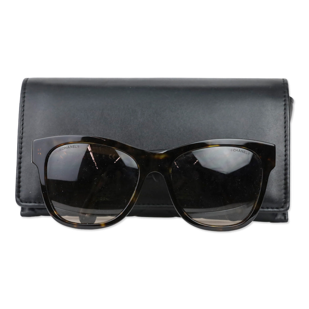Chanel Dark Tortoise Brown Gradient Lens Square Sunglasses