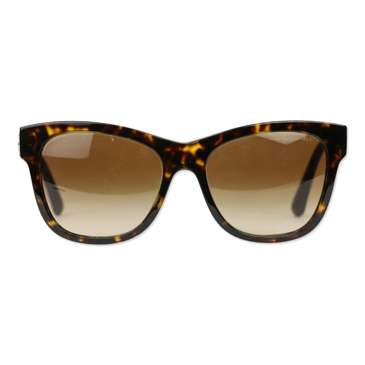 Chanel Dark Tortoise Brown Gradient Lens Square Sunglasses