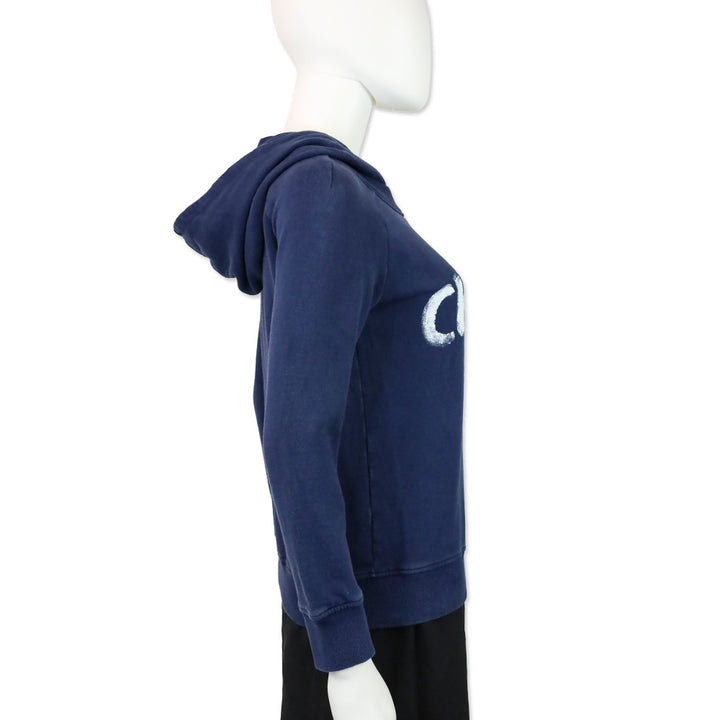 Chanel FW 2013 Navy Paint Logo Hoodie