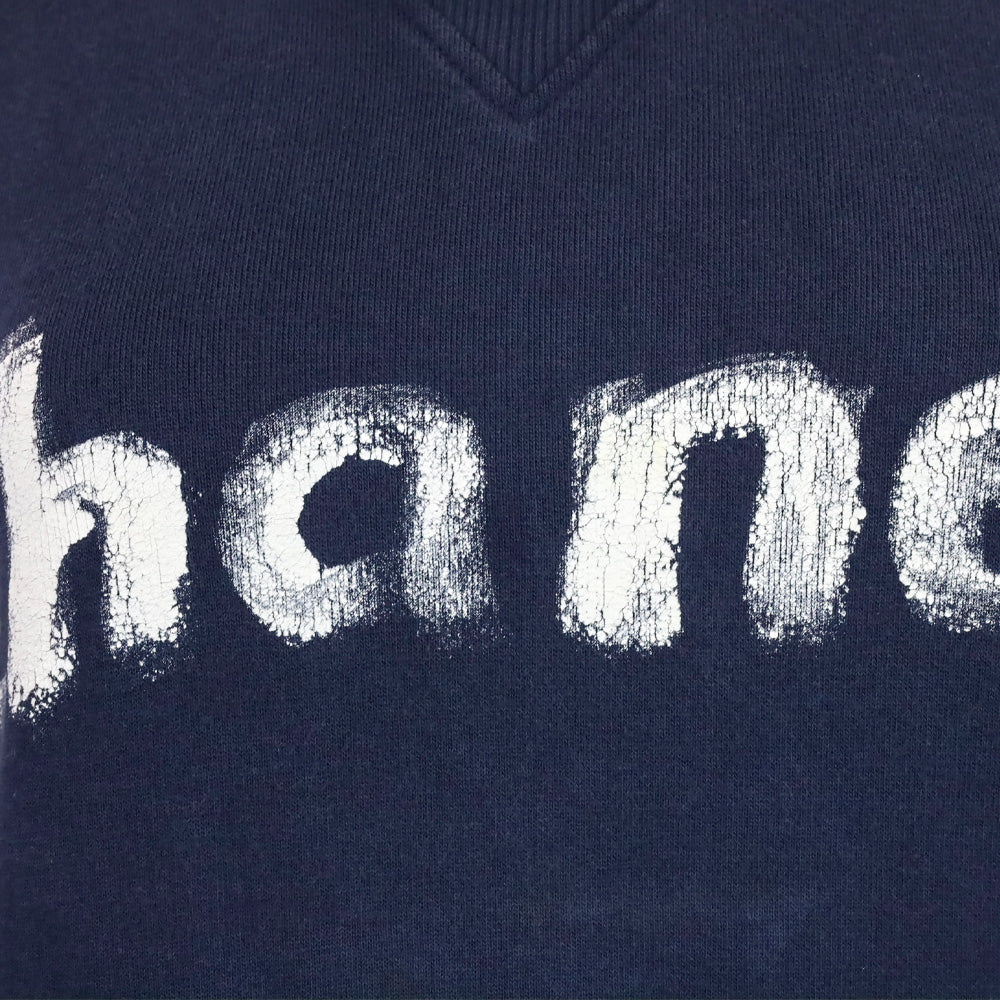 Chanel FW 2013 Navy Paint Logo Hoodie