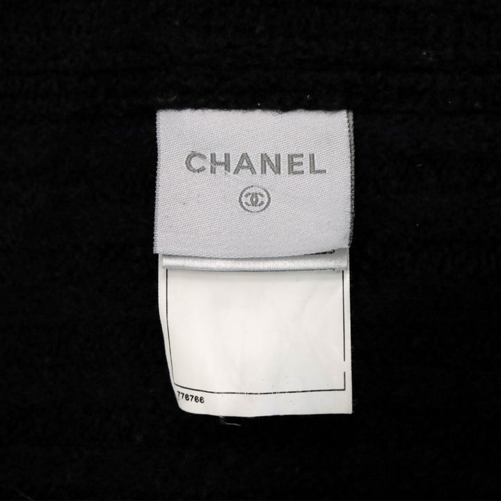 Chanel F/W 2007 Black & Cream Wool Knit Double Breasted Coat