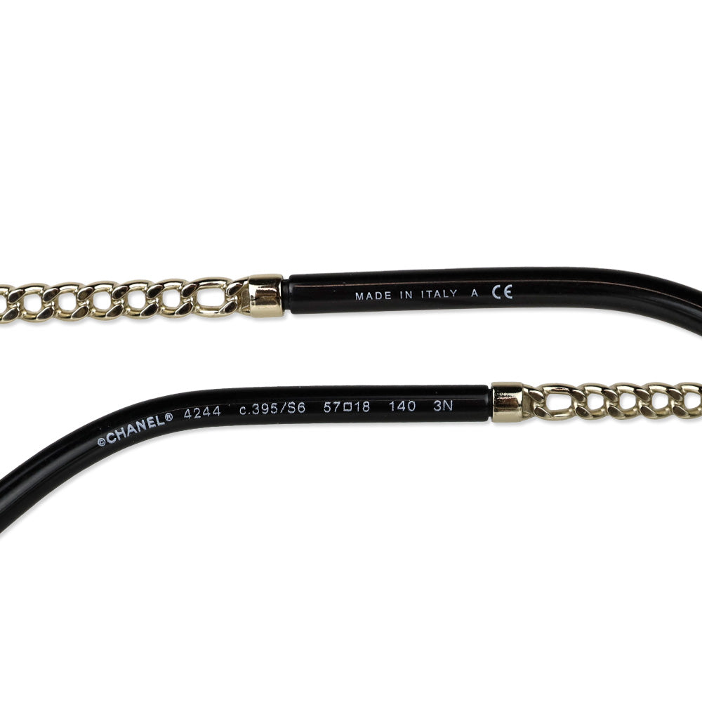Chanel Gold Chain-Trim Square Sunglasses