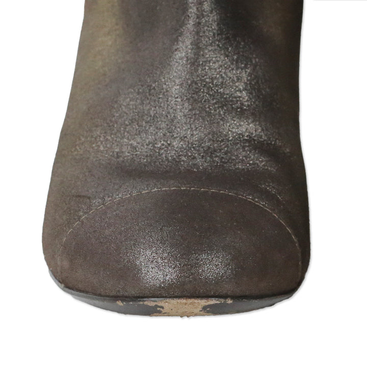 Chanel Gold/Copper Metallic Leather Knee High Boots