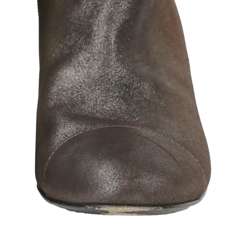 Chanel Gold/Copper Metallic Leather Knee High Boots