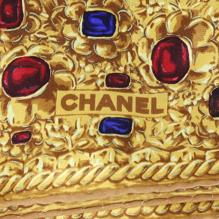 Chanel Gold and Jewel Print Silk Scarf