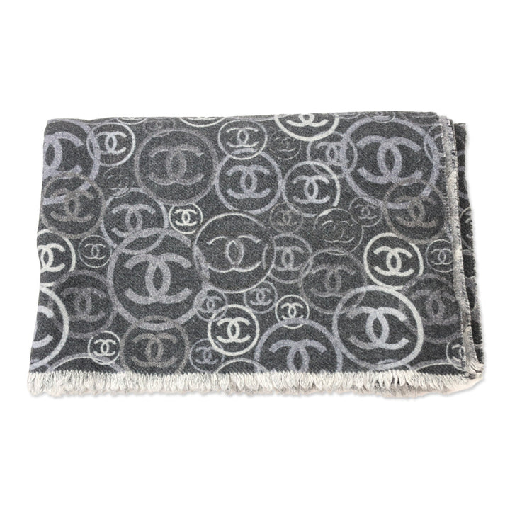 Chanel Grey CC Cashmere Scarf