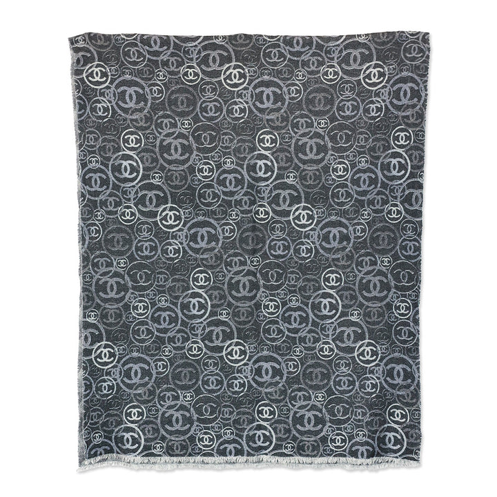 Chanel Grey CC Cashmere Scarf