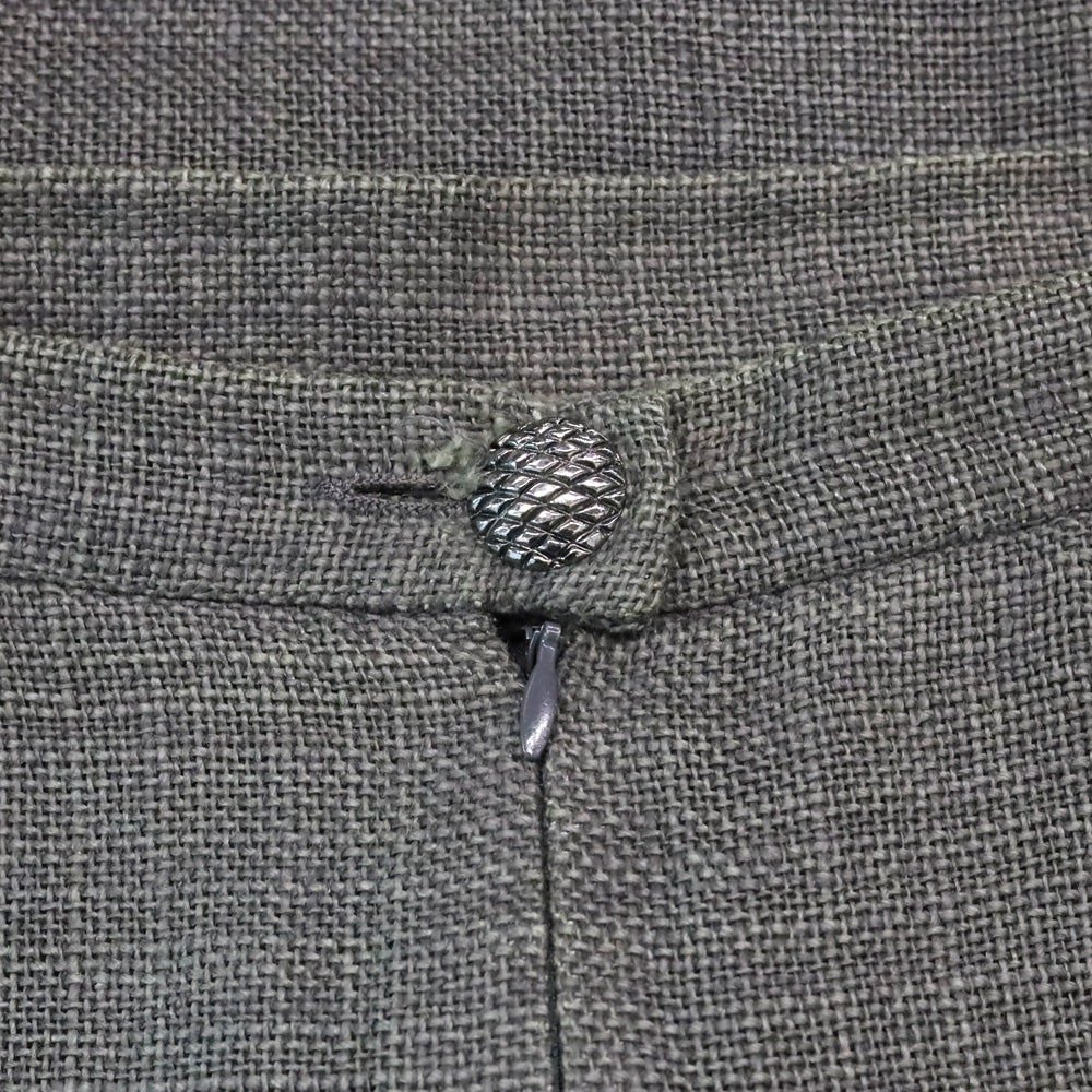 Chanel Grey Linen Zip Up Jacket & Mini Skirt Set