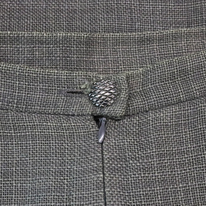 Chanel Grey Linen Zip Up Jacket & Mini Skirt Set