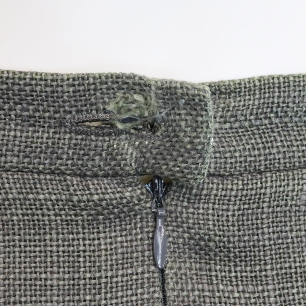 Chanel Grey Linen Zip Up Jacket & Mini Skirt Set