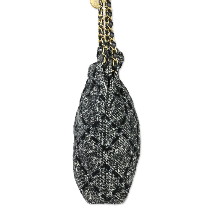 Chanel Grey/Black 22 Tweed Hobo Bag