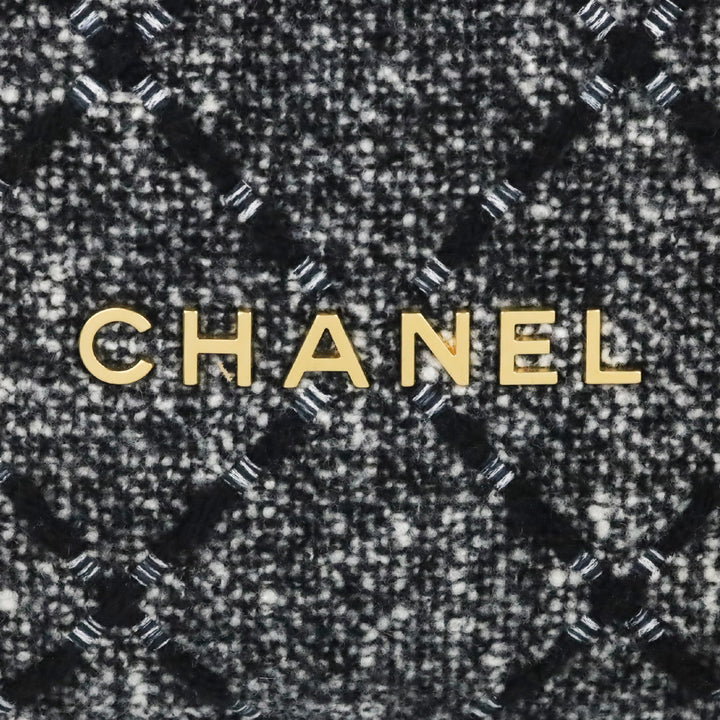 Chanel Grey/Black 22 Tweed Hobo Bag