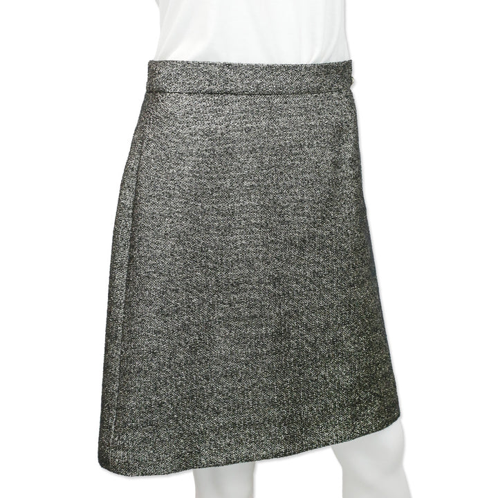 Chanel Metallic Gold Tweed Midi Skirt