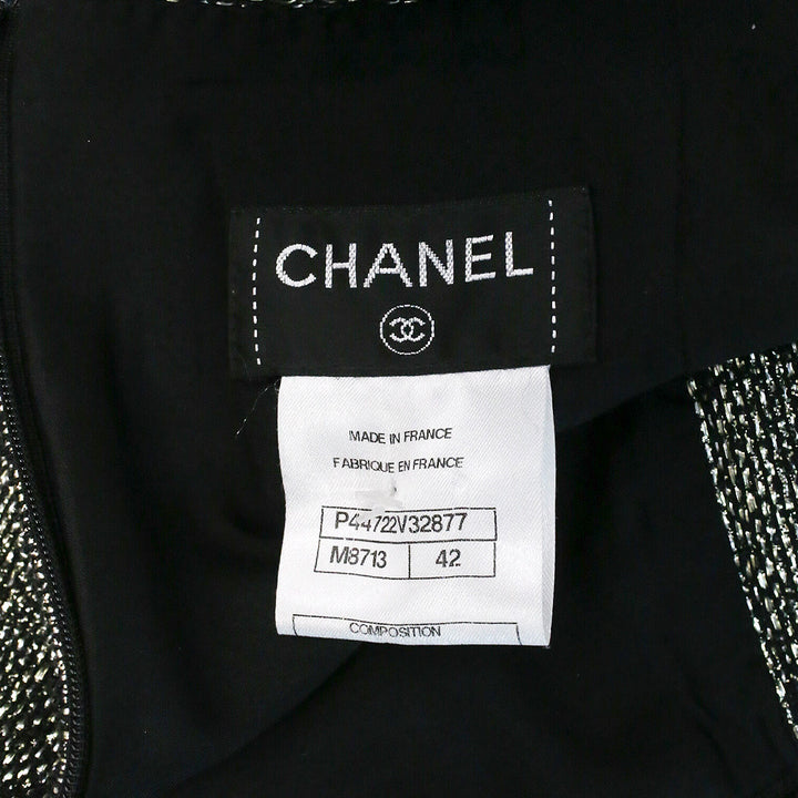 Chanel Metallic Gold Tweed Midi Skirt
