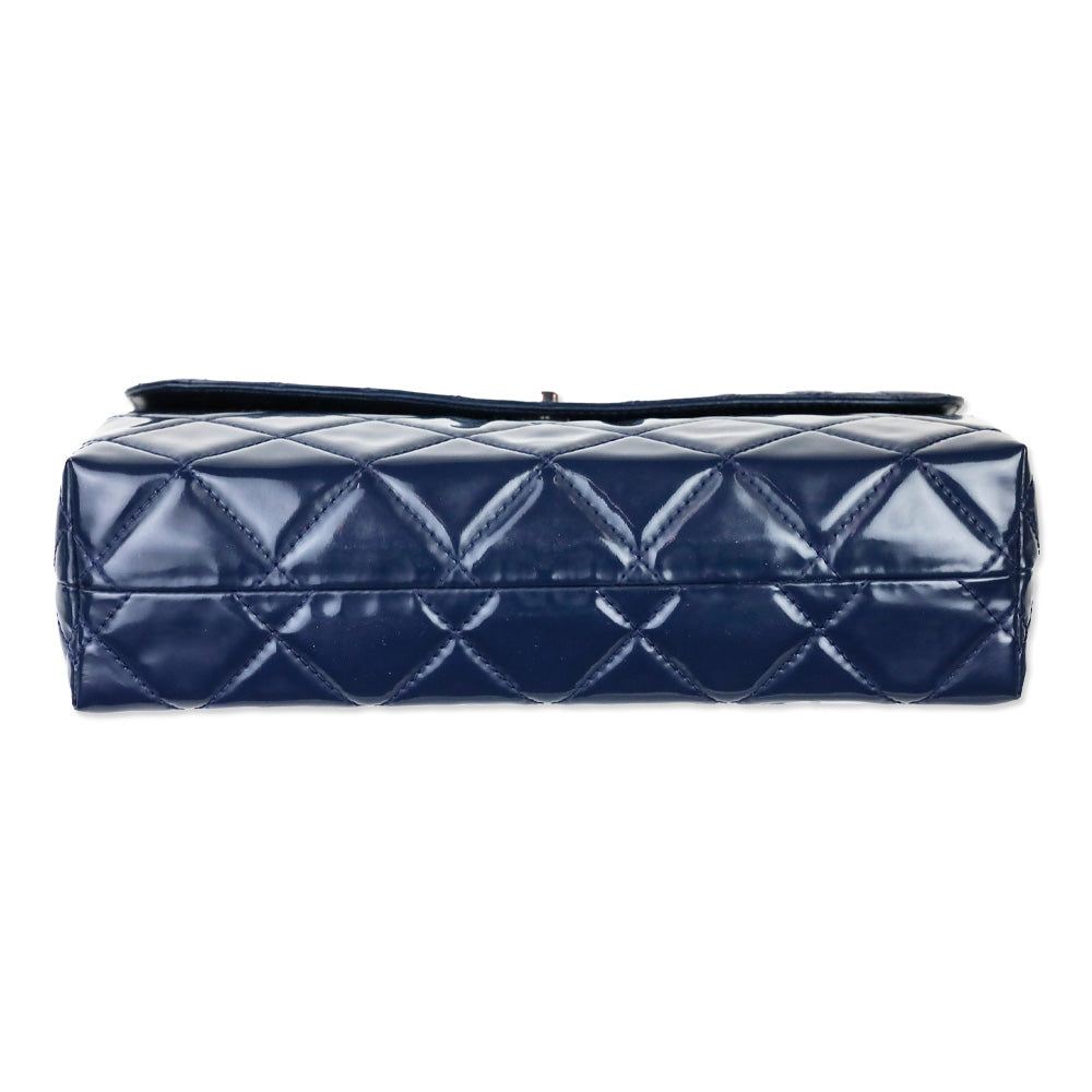 Chanel Navy Blue Quilted Vinyl In-The-Business Flap Bag