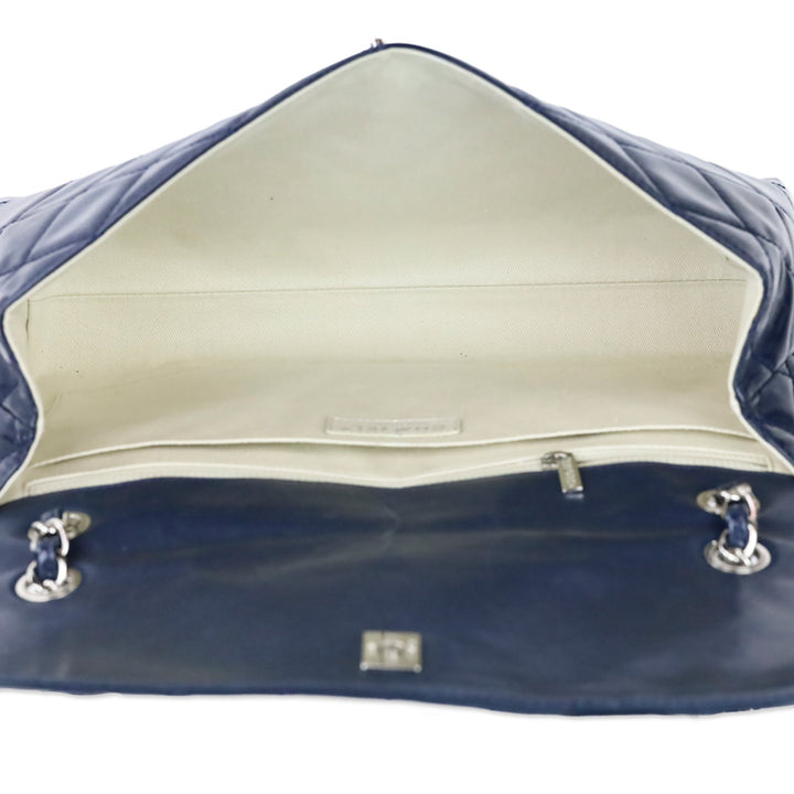 Chanel Navy Blue Quilted Vinyl In-The-Business Flap Bag