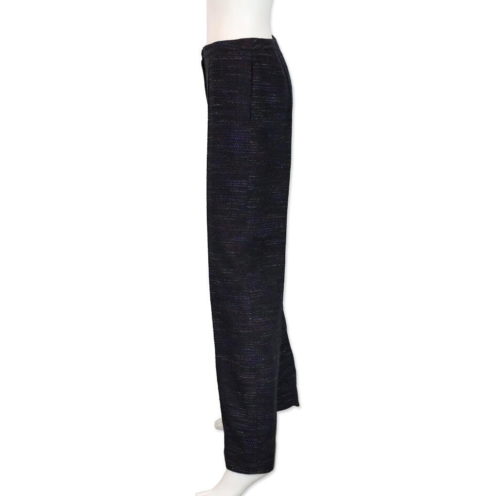 Chanel Navy Multi Tweed Wide Leg Pants