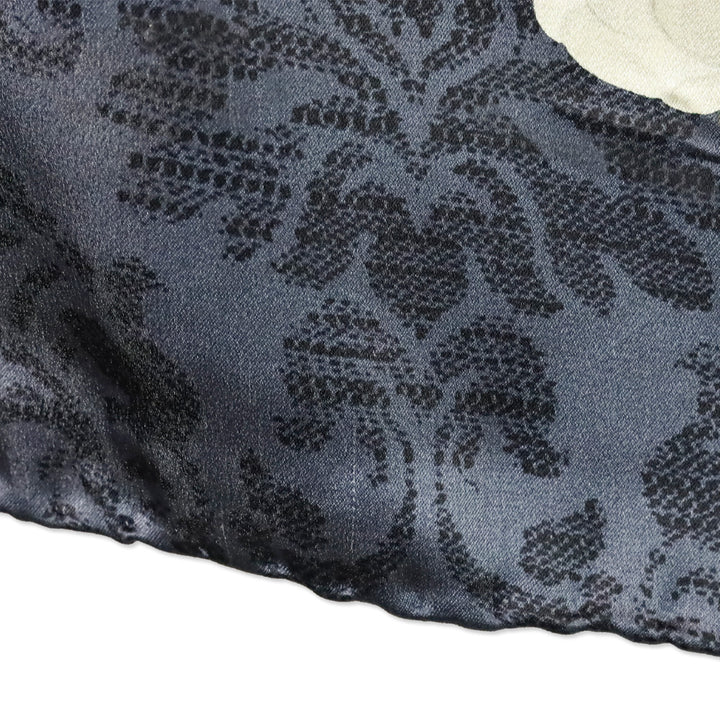 Chanel Navy & Cream Camilla Print Silk Scarf