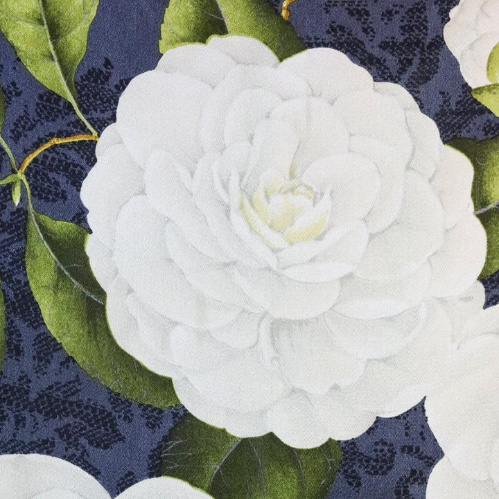 Chanel Navy & Cream Camilla Print Silk Scarf