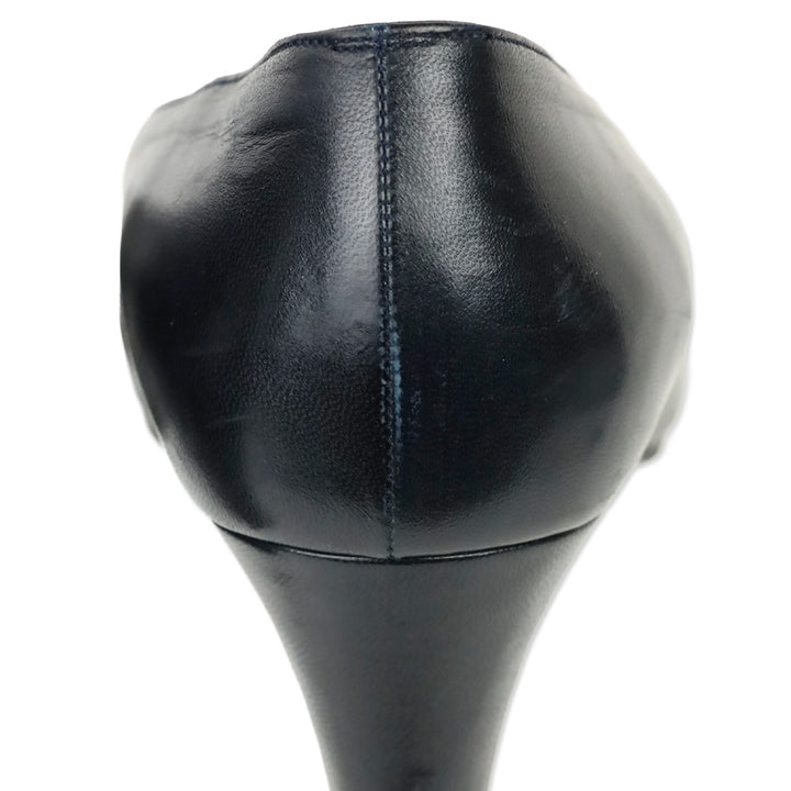 Chanel Navy and Black Leather Cap Toe Pump