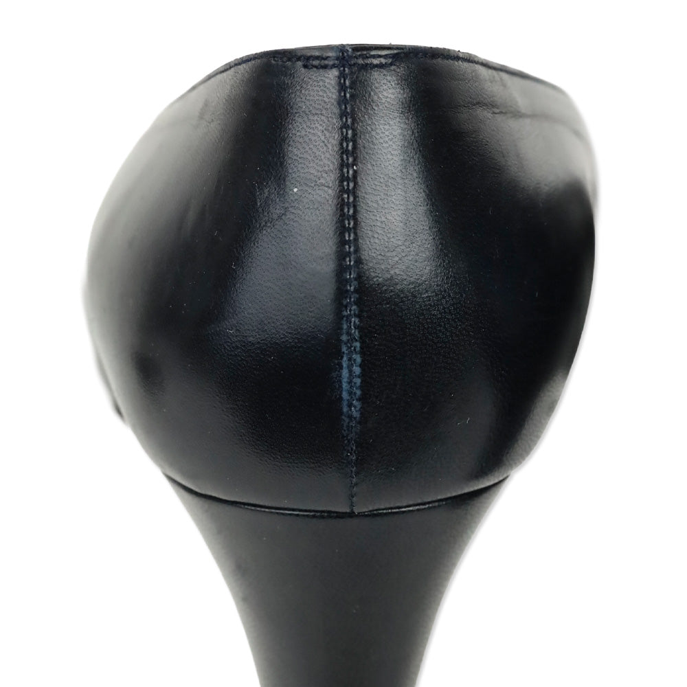Chanel Navy and Black Leather Cap Toe Pump