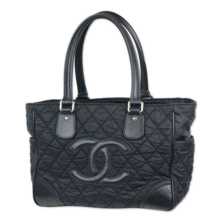 Chanel Paris-New York Black Quilted Nylon Timeless Tote