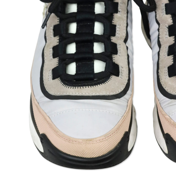 Chanel Pink/Gray/Black Fabric & Suede Calfskin Sneaker