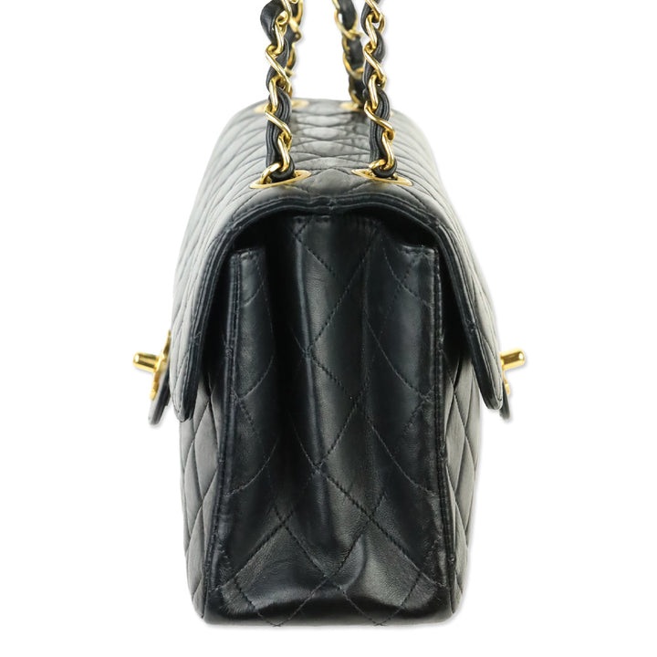 Chanel Rare Small Black Quilted Lambskin Double Sided Flap Bag with 24K Gold Hardware