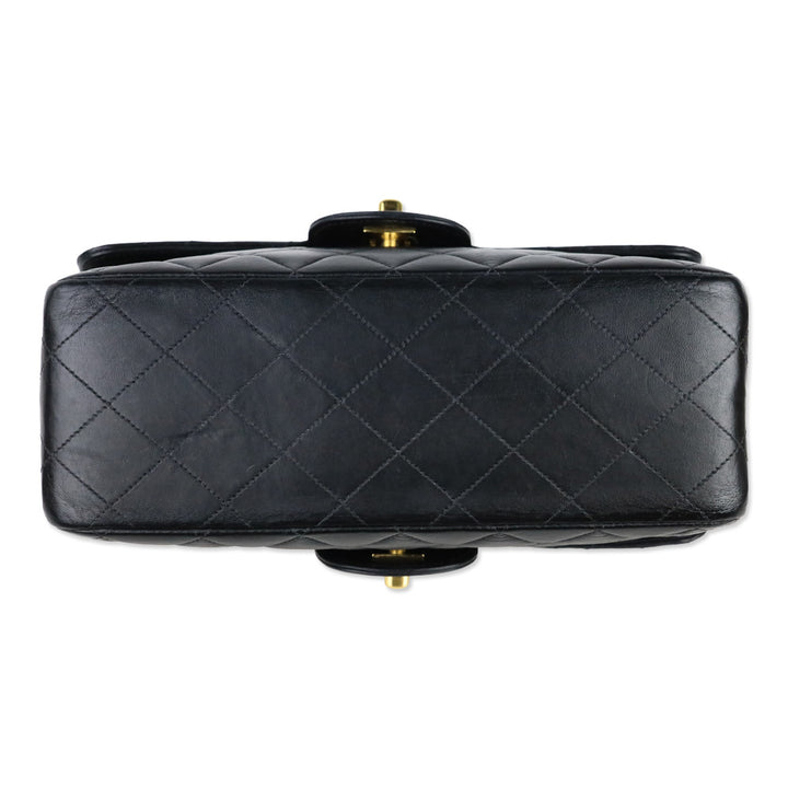 Chanel Rare Small Black Quilted Lambskin Double Sided Flap Bag with 24K Gold Hardware
