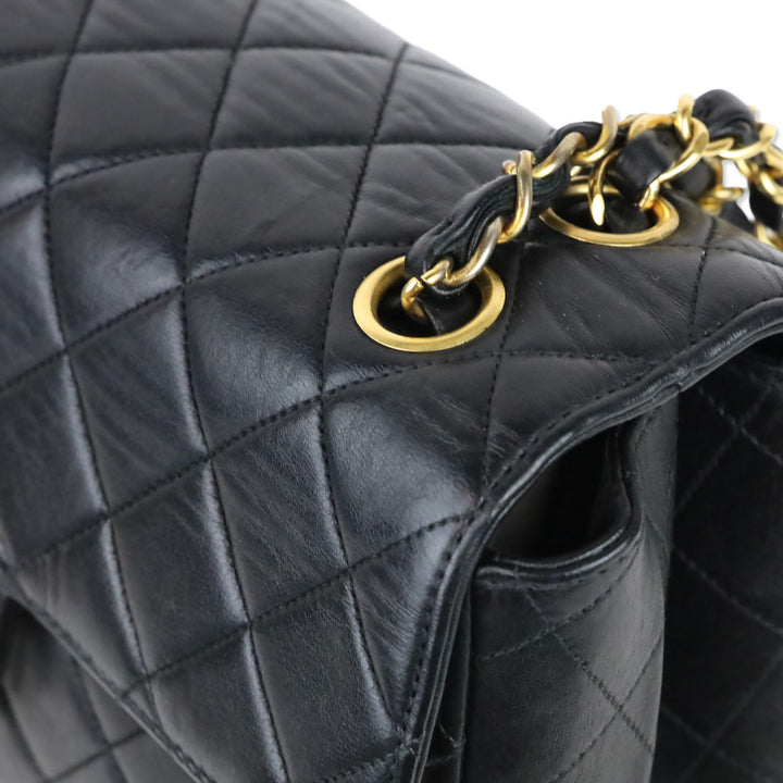 Chanel Rare Small Black Quilted Lambskin Double Sided Flap Bag with 24K Gold Hardware