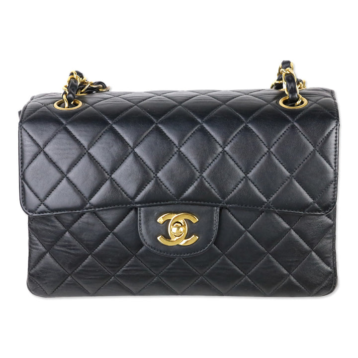 Chanel Rare Small Black Quilted Lambskin Double Sided Flap Bag with 24K Gold Hardware