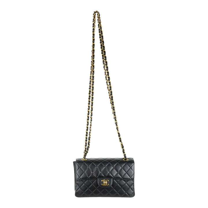 Chanel Rare Small Black Quilted Lambskin Double Sided Flap Bag with 24K Gold Hardware