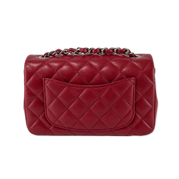 Chanel Red Classic Rectangular Mini Single Flap