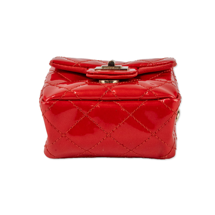 Chanel Red Patent Leather 2.55 Reissue Micro Ankle Flap