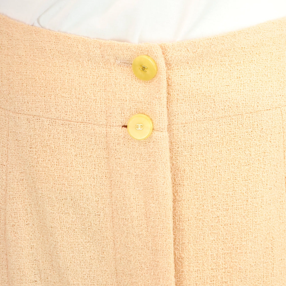 Chanel Spring 1999 Peach Midi Wool-Blend Skirt