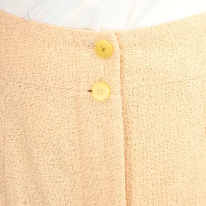 Chanel Spring 1999 Peach Midi Wool-Blend Skirt