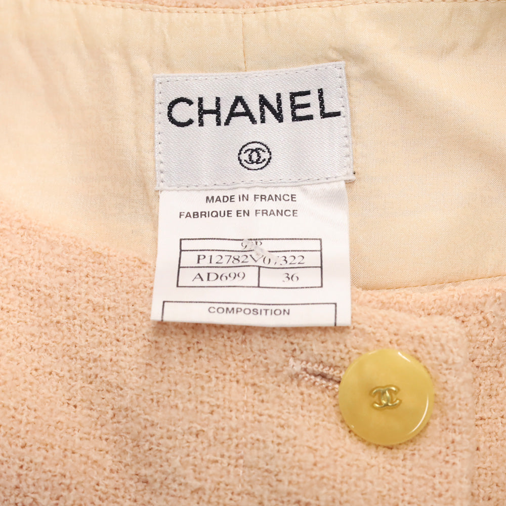 Chanel Spring 1999 Peach Midi Wool-Blend Skirt