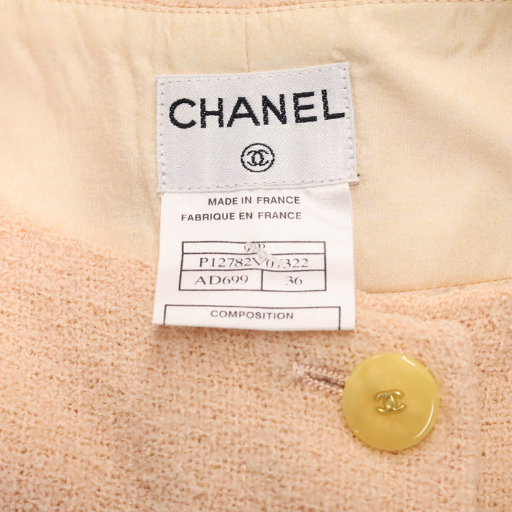 Chanel Spring 1999 Peach Midi Wool-Blend Skirt